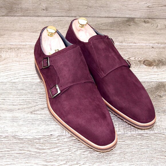* NIB * $495 Nordstrom ZELLI Italia 11 M Bordo Goatskin Suede * add $15 Trees main image 11